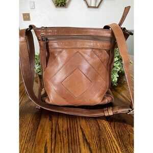 10.5" LUCKY BRAND Purse BALDWIN  PATCHWORK  Soft Leather Crossbody Shoulder Bag